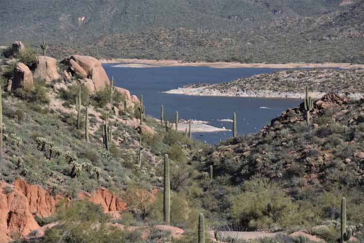 lake and mountain scene